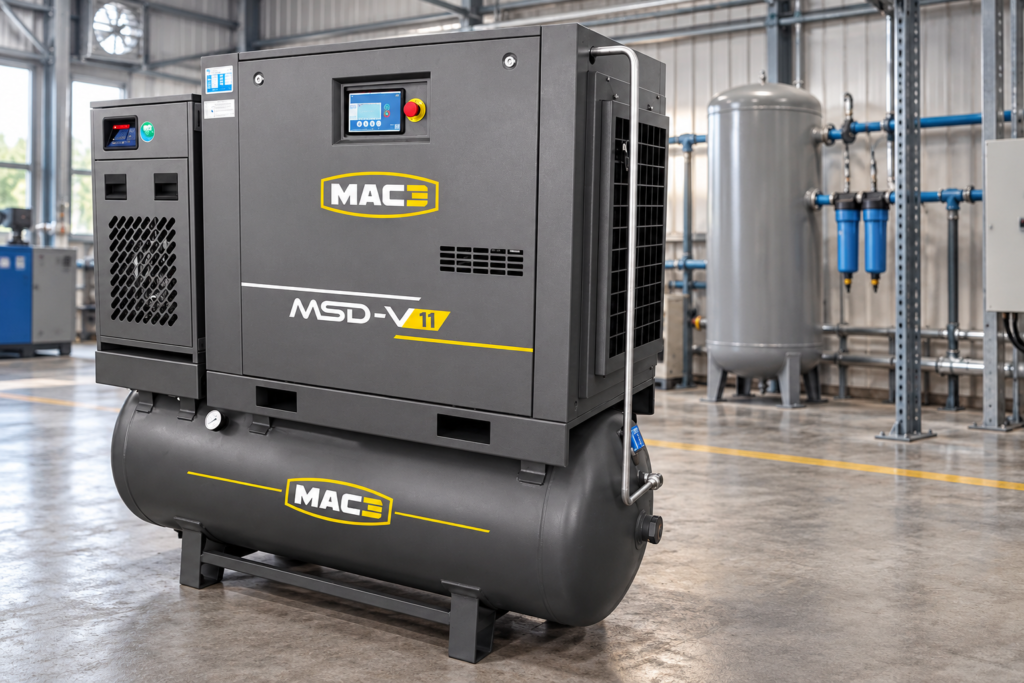 Illustrative MAC3 industrial compressor package for compressed air for large industries Malaysia enquiries